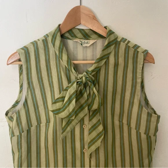 Vintage bow striped blouse - Picture 4 of 7